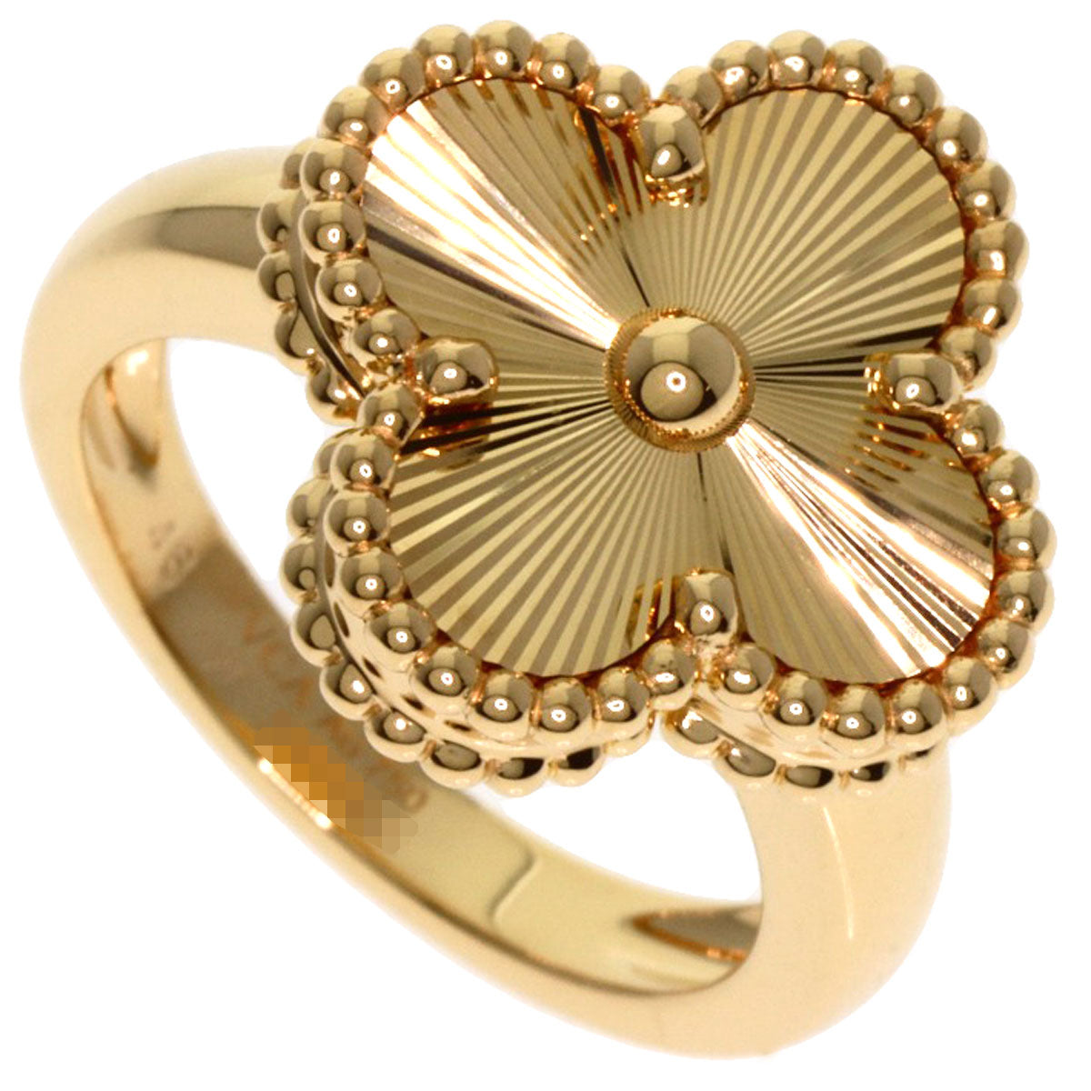 Van Cleef & Arpels Alhambra Guilloche #46 Necklace K18 Yellow Gold Ladies [Used]