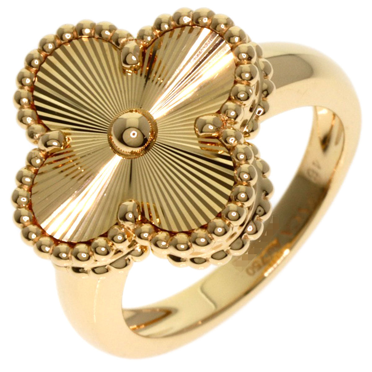 Van Cleef & Arpels Alhambra Guilloche #46 Necklace K18 Yellow Gold Ladies [Used]