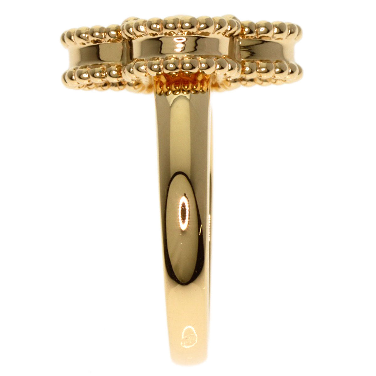 Van Cleef & Arpels Alhambra Guilloche #46 Necklace K18 Yellow Gold Ladies [Used]