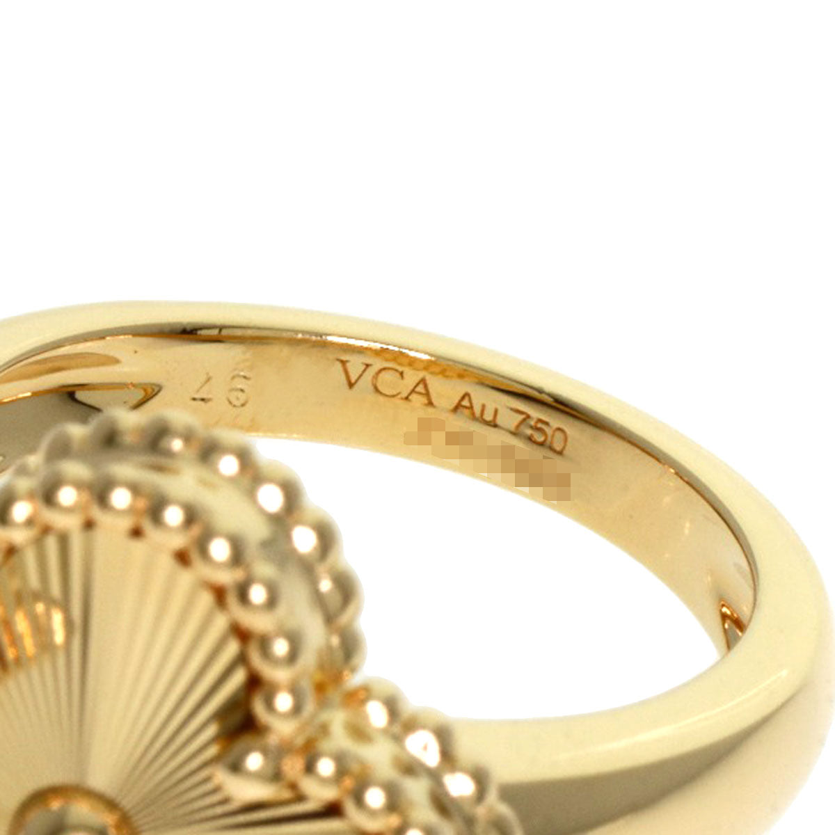 Van Cleef & Arpels Alhambra Guilloche #46 Necklace K18 Yellow Gold Ladies [Used]