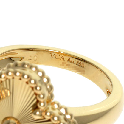 Van Cleef & Arpels Alhambra Guilloche #46 Necklace K18 Yellow Gold Ladies [Used]