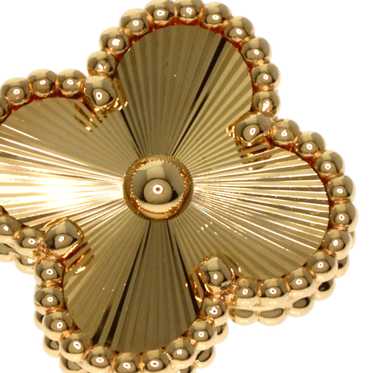 Van Cleef & Arpels Alhambra Guilloche #46 Necklace K18 Yellow Gold Ladies [Used]