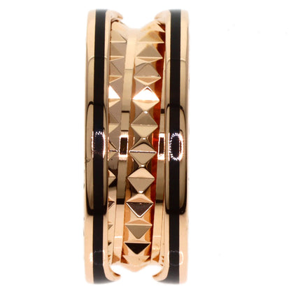 BVLGARI B.zero1 Lock Black Ceramic #51 Ring K18 Pink Gold Ladies [Used]