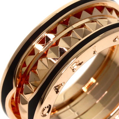 BVLGARI B.zero1 Lock Black Ceramic #51 Ring K18 Pink Gold Ladies [Used]