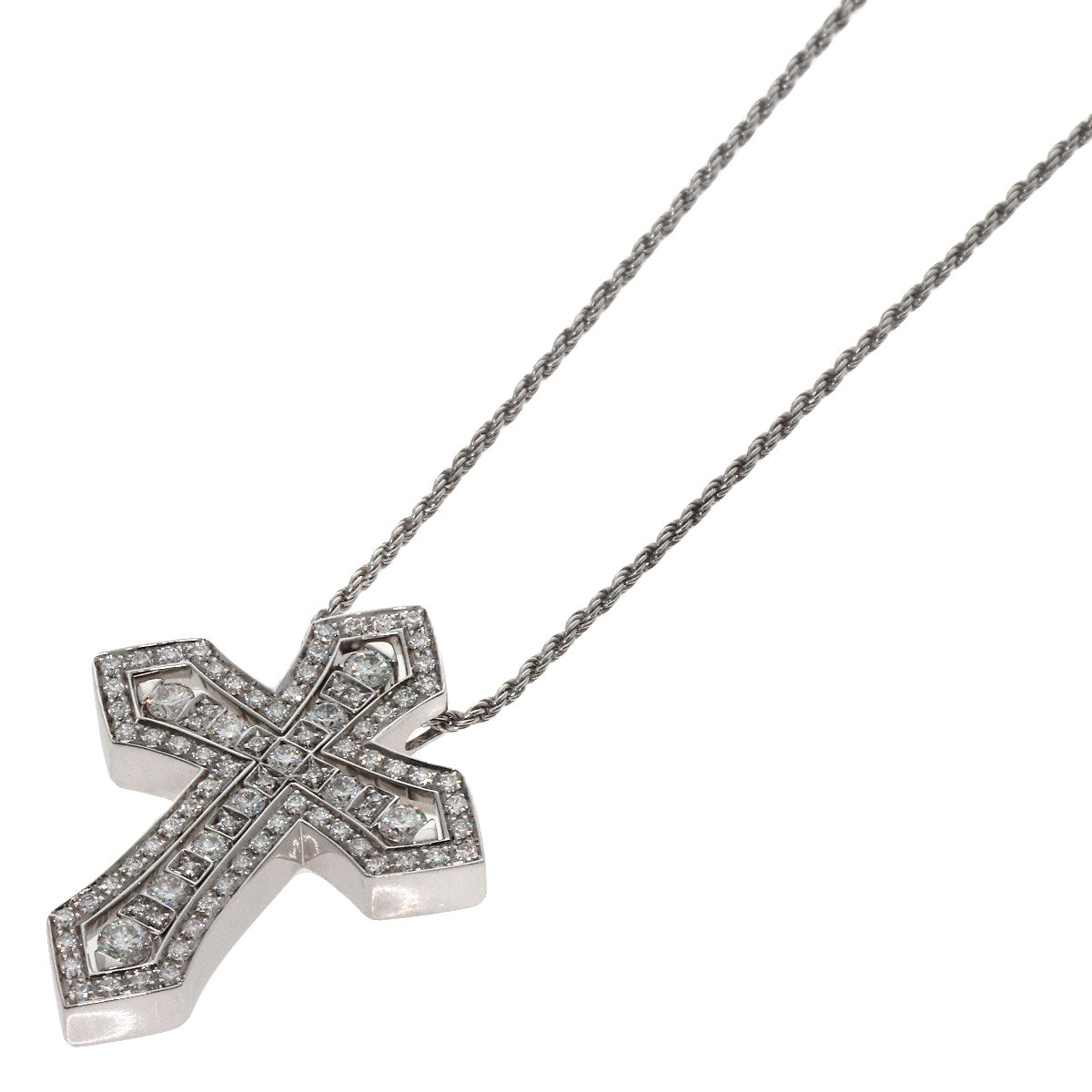 Damiani Belle Epoque Crown Diamond Necklace K18 White Gold Ladies [Used]