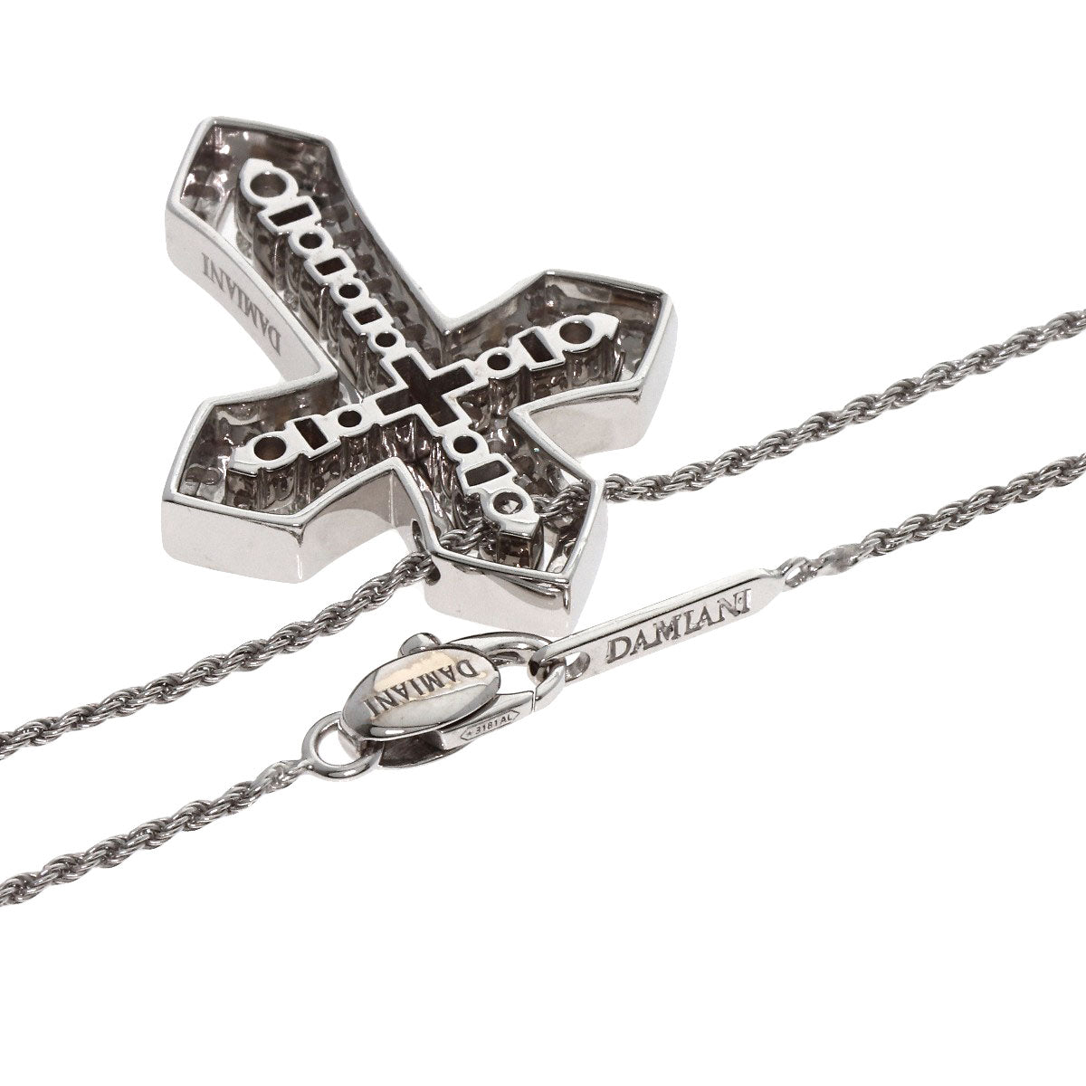 Damiani Belle Epoque Crown Diamond Necklace K18 White Gold Ladies [Used]