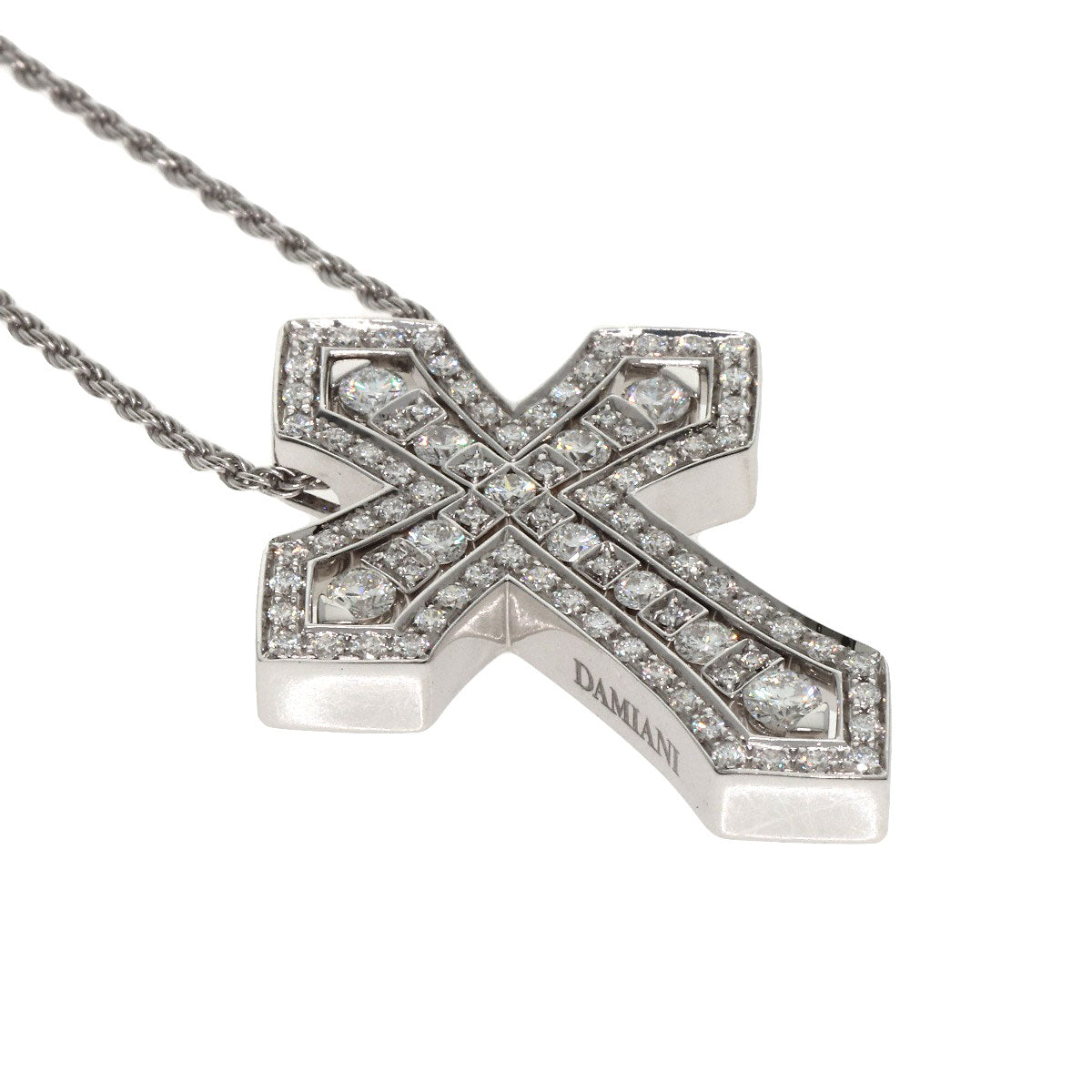 Damiani Belle Epoque Crown Diamond Necklace K18 White Gold Ladies [Used]