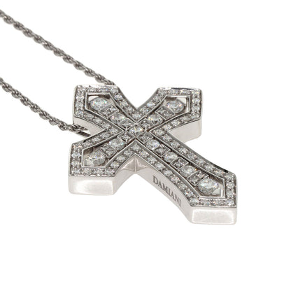 Damiani Belle Epoque Crown Diamond Necklace K18 White Gold Ladies [Used]