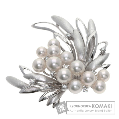 TASAKI Pearl Pearl Diamond Brooch K14 White Gold Ladies [Used]