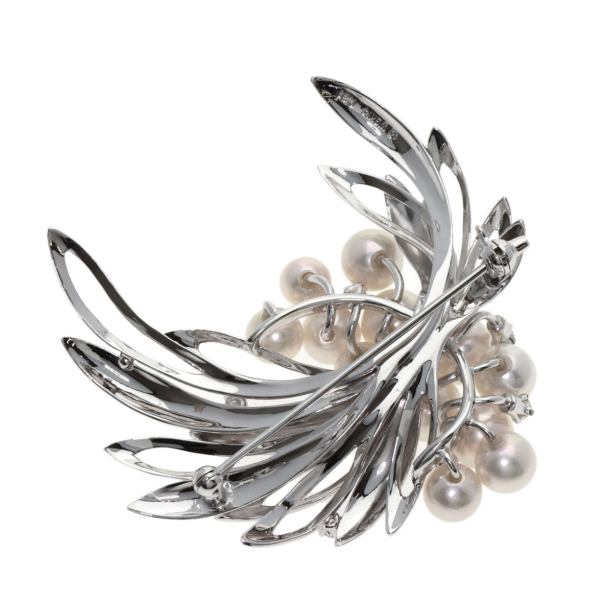 TASAKI Pearl Pearl Diamond Brooch K14 White Gold Ladies [Used]