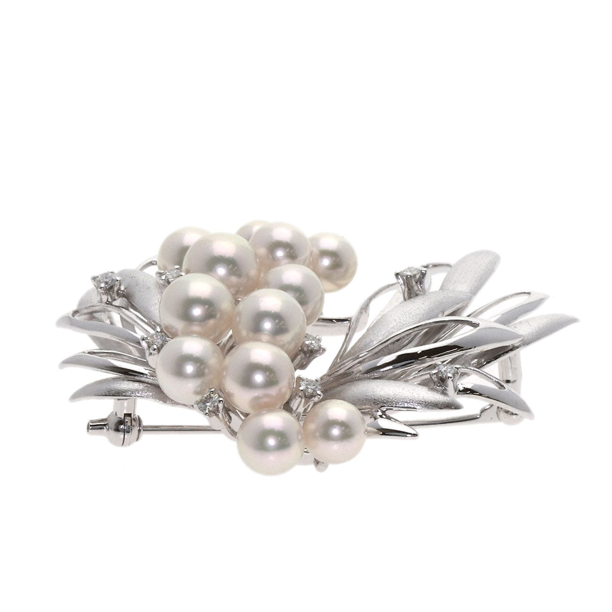 TASAKI Pearl Pearl Diamond Brooch K14 White Gold Ladies [Used]