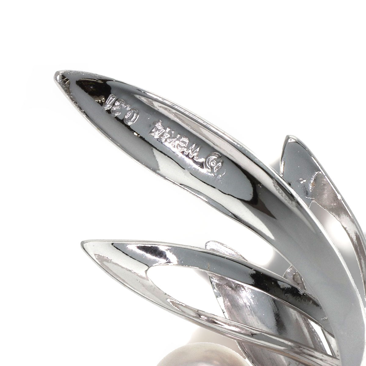TASAKI Pearl Pearl Diamond Brooch K14 White Gold Ladies [Used]