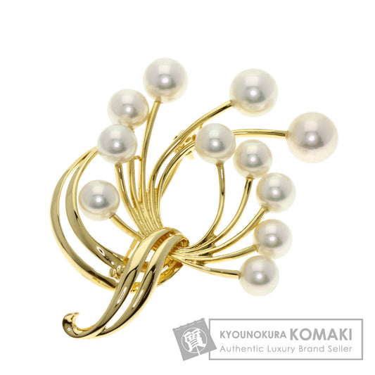 MIKIMOTO Pearl Pearl Brooch K18 Yellow Gold Ladies [Used]