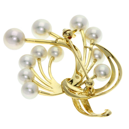MIKIMOTO Pearl Pearl Brooch K18 Yellow Gold Ladies [Used]