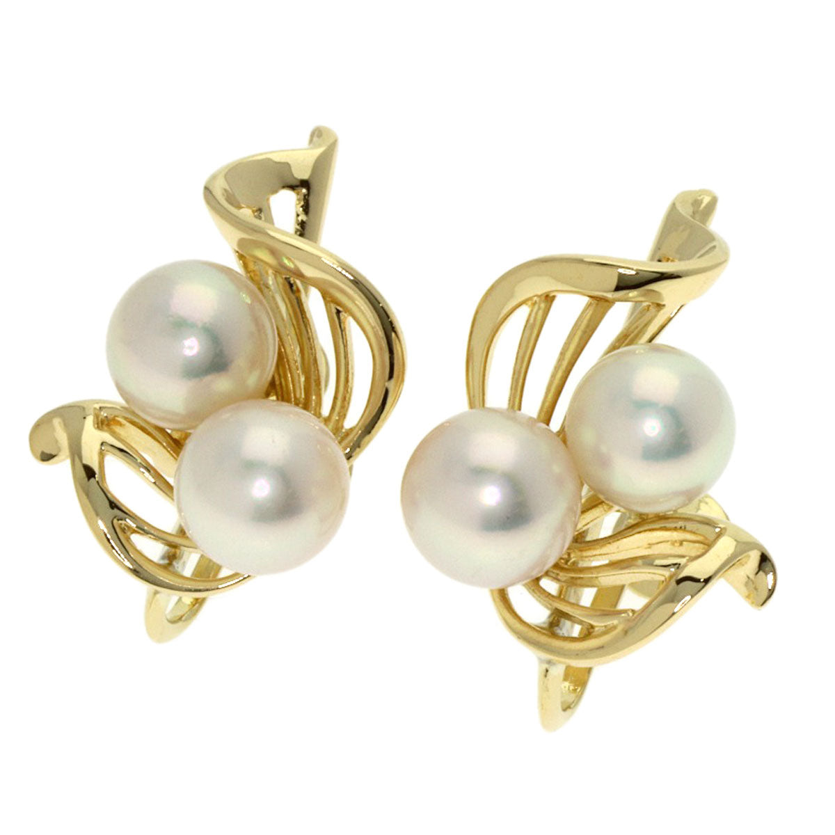 MIKIMOTO Pearl Pearl Earring K14 Yellow Gold Ladies [Used]