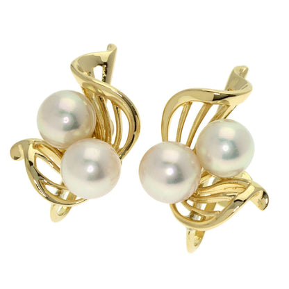 MIKIMOTO Pearl Pearl Earring K14 Yellow Gold Ladies [Used]