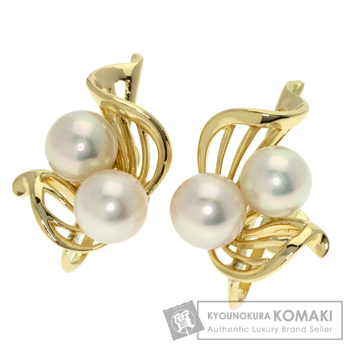 MIKIMOTO Pearl Pearl Earring K14 Yellow Gold Ladies [Used]