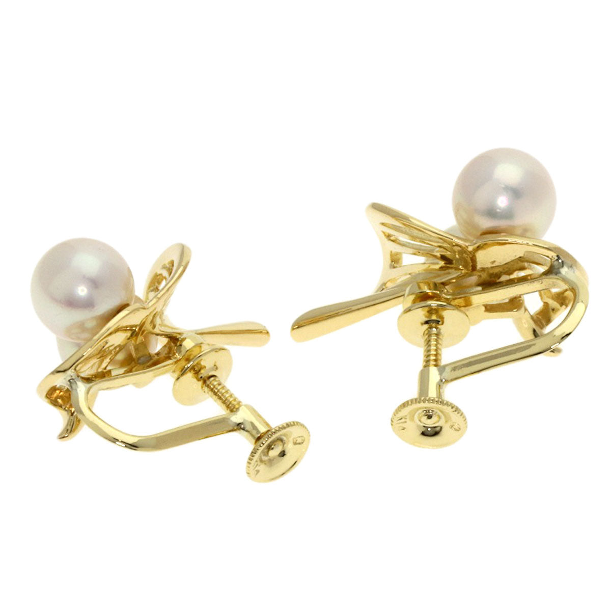 MIKIMOTO Pearl Pearl Earring K14 Yellow Gold Ladies [Used]