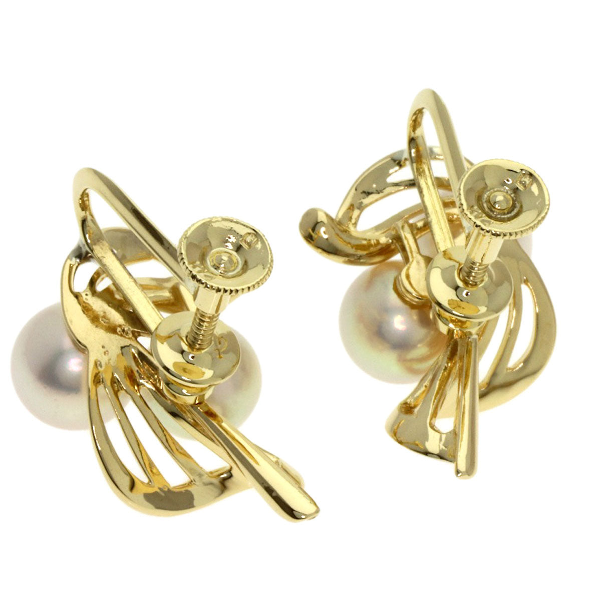 MIKIMOTO Pearl Pearl Earring K14 Yellow Gold Ladies [Used]