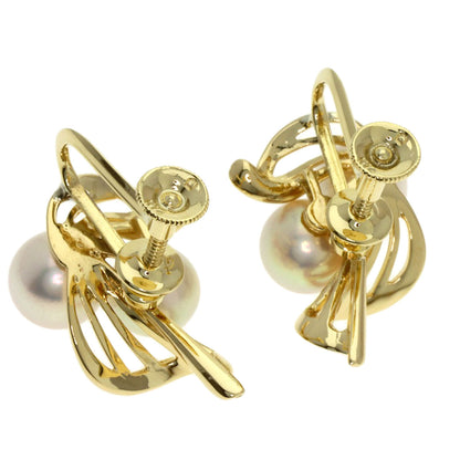 MIKIMOTO Pearl Pearl Earring K14 Yellow Gold Ladies [Used]