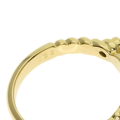 CHRISTIAN DIOR Pearl Pearl 2P Diamond Ring K18 Yellow Gold Ladies [Used]