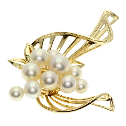 MIKIMOTO Pearl Pearl Brooch K14 Yellow Gold Ladies [Used]