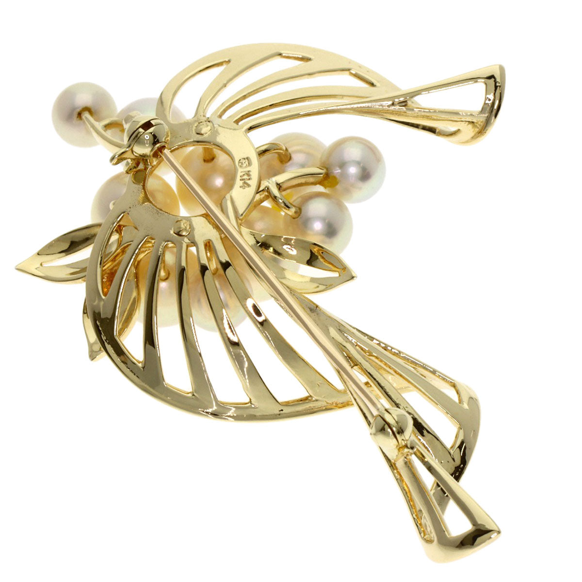 MIKIMOTO Pearl Pearl Brooch K14 Yellow Gold Ladies [Used]