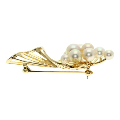 MIKIMOTO Pearl Pearl Brooch K14 Yellow Gold Ladies [Used]