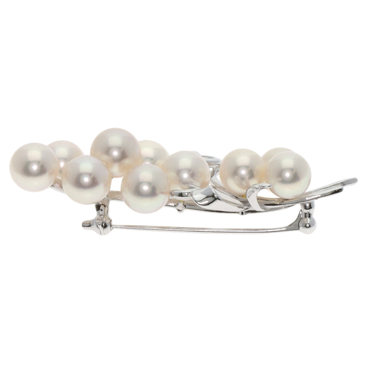 MIKIMOTO Pearl Pearl Brooch K14 White Gold Ladies [Used]