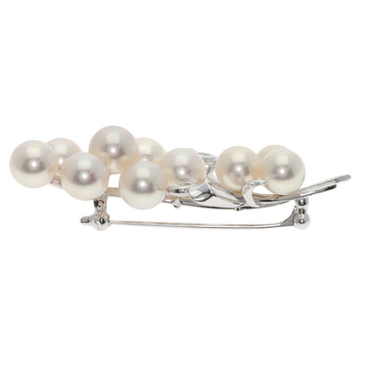MIKIMOTO Pearl Pearl Brooch K14 White Gold Ladies [Used]