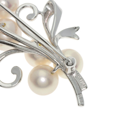 MIKIMOTO Pearl Pearl Brooch K14 White Gold Ladies [Used]
