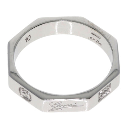 GUCCI Octagonal # 10 Ring K18 White Gold Ladies [Used]
