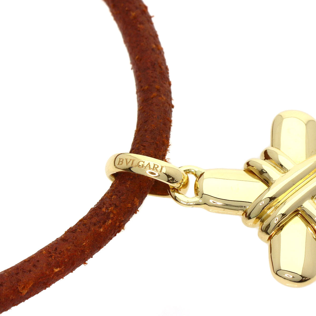 BVLGARI cross choker Necklace K18 Yellow Gold Ladies [Used]