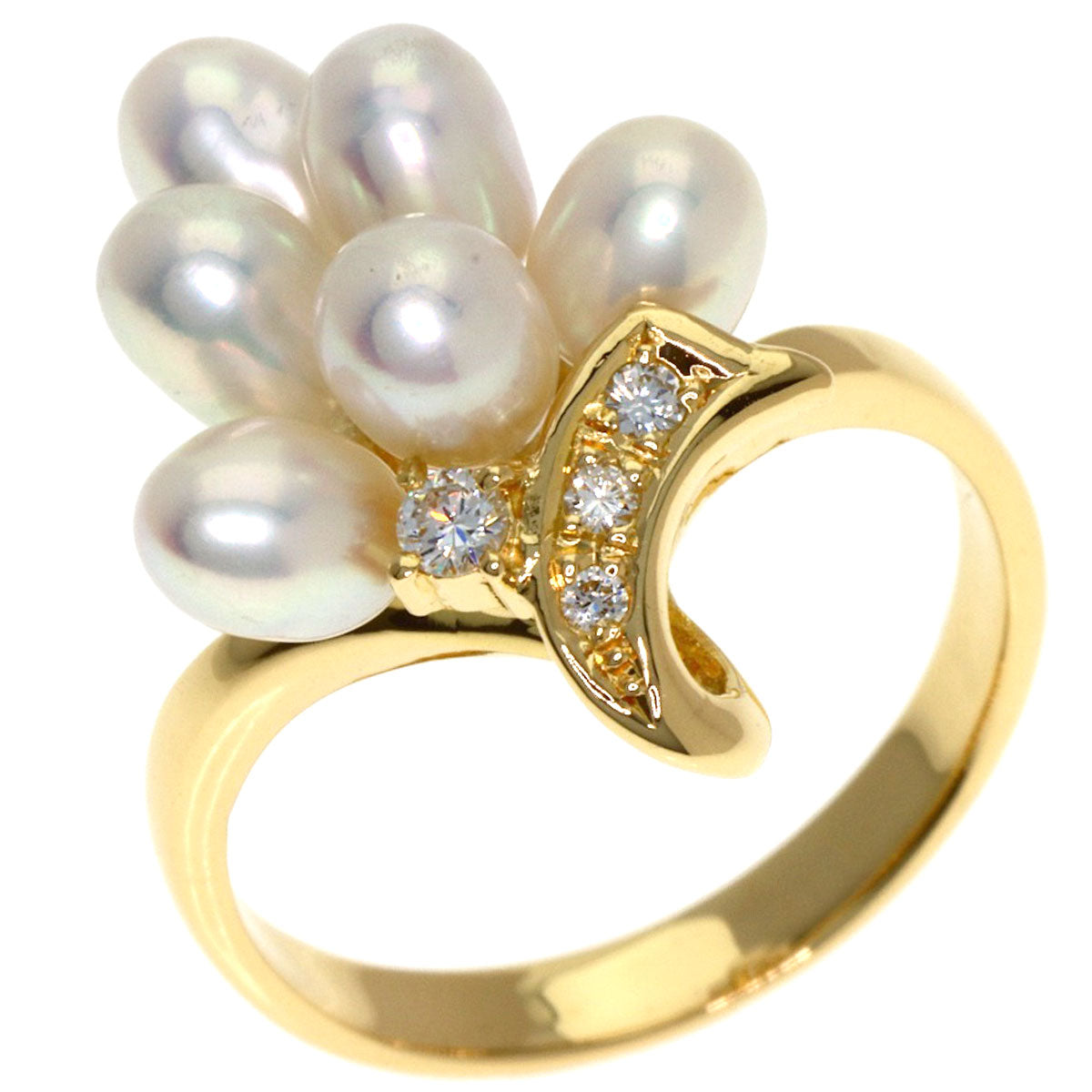 TASAKI Pearl Pearl Diamond Ring K18 Yellow Gold Ladies [Used]