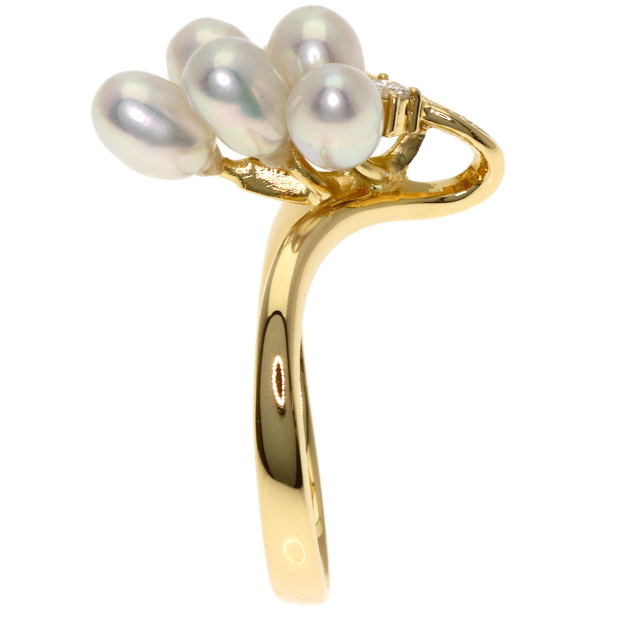TASAKI Pearl Pearl Diamond Ring K18 Yellow Gold Ladies [Used]