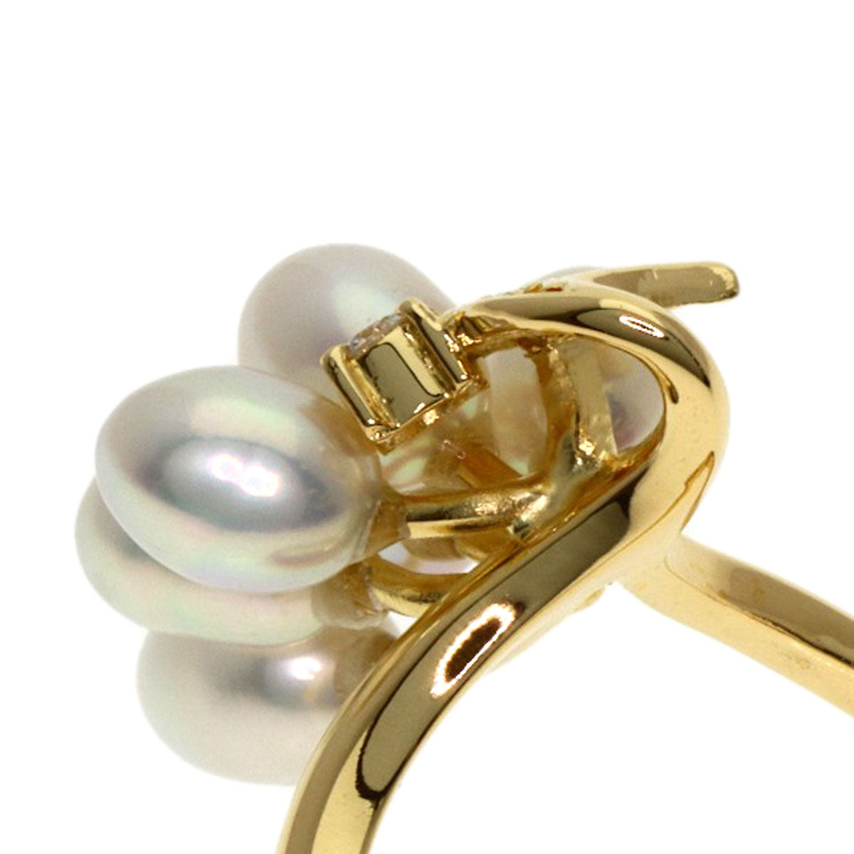TASAKI Pearl Pearl Diamond Ring K18 Yellow Gold Ladies [Used]