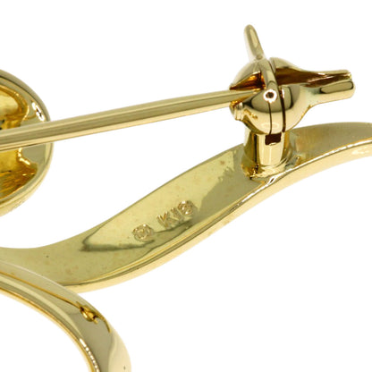 MIKIMOTO Ribbon Pearl Pearl Brooch K18 Yellow Gold Ladies [Used]