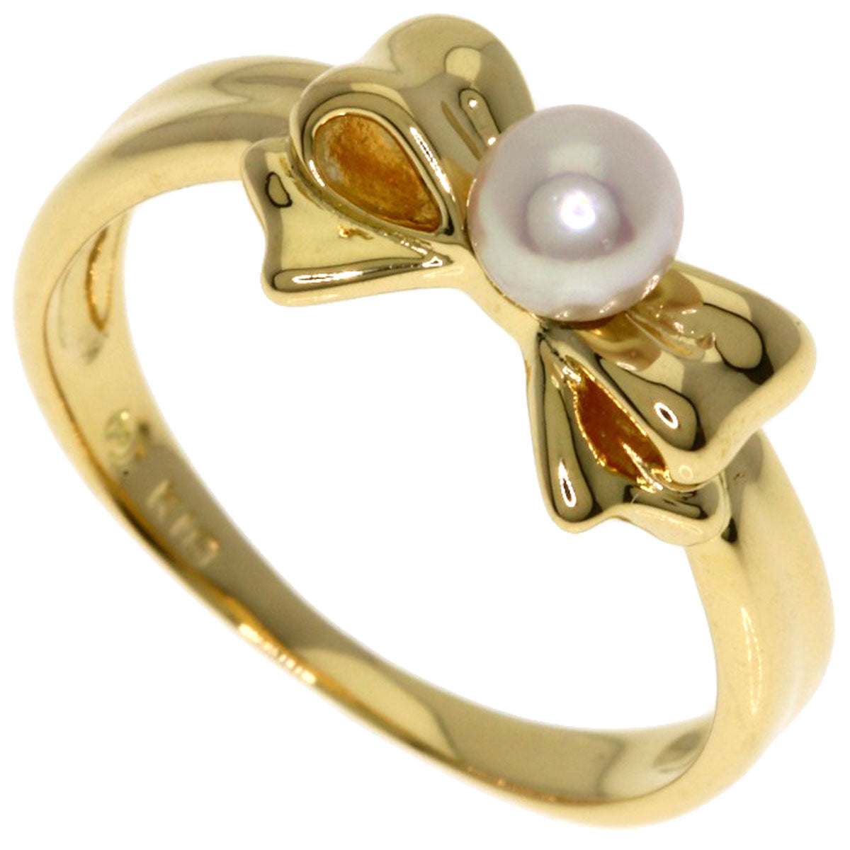 TASAKI Ribbon Pearl Pearl Ring K18 Yellow Gold Ladies [Used]