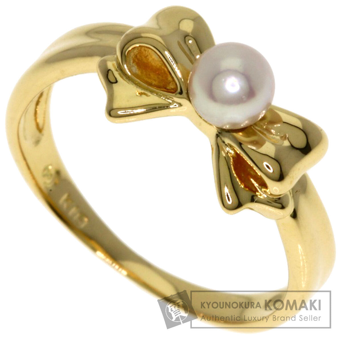 TASAKI Ribbon Pearl Pearl Ring K18 Yellow Gold Ladies [Used]