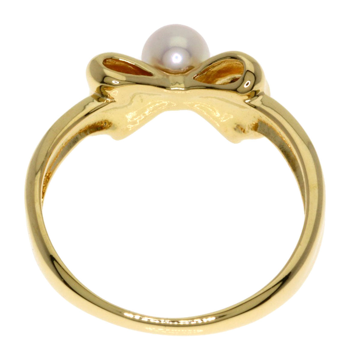 TASAKI Ribbon Pearl Pearl Ring K18 Yellow Gold Ladies [Used]