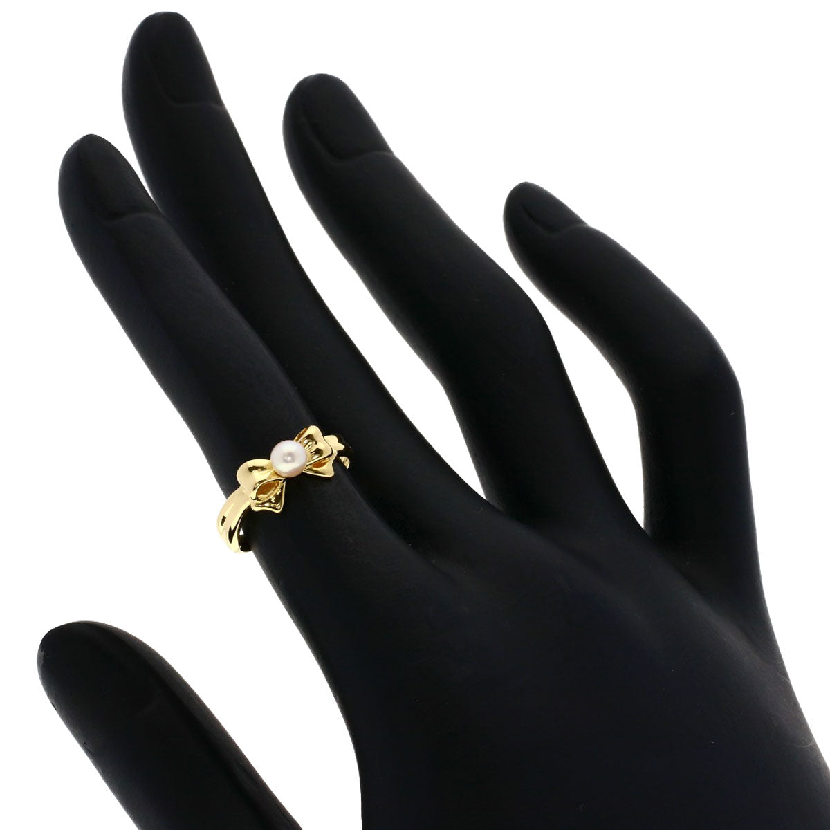 TASAKI Ribbon Pearl Pearl Ring K18 Yellow Gold Ladies [Used]