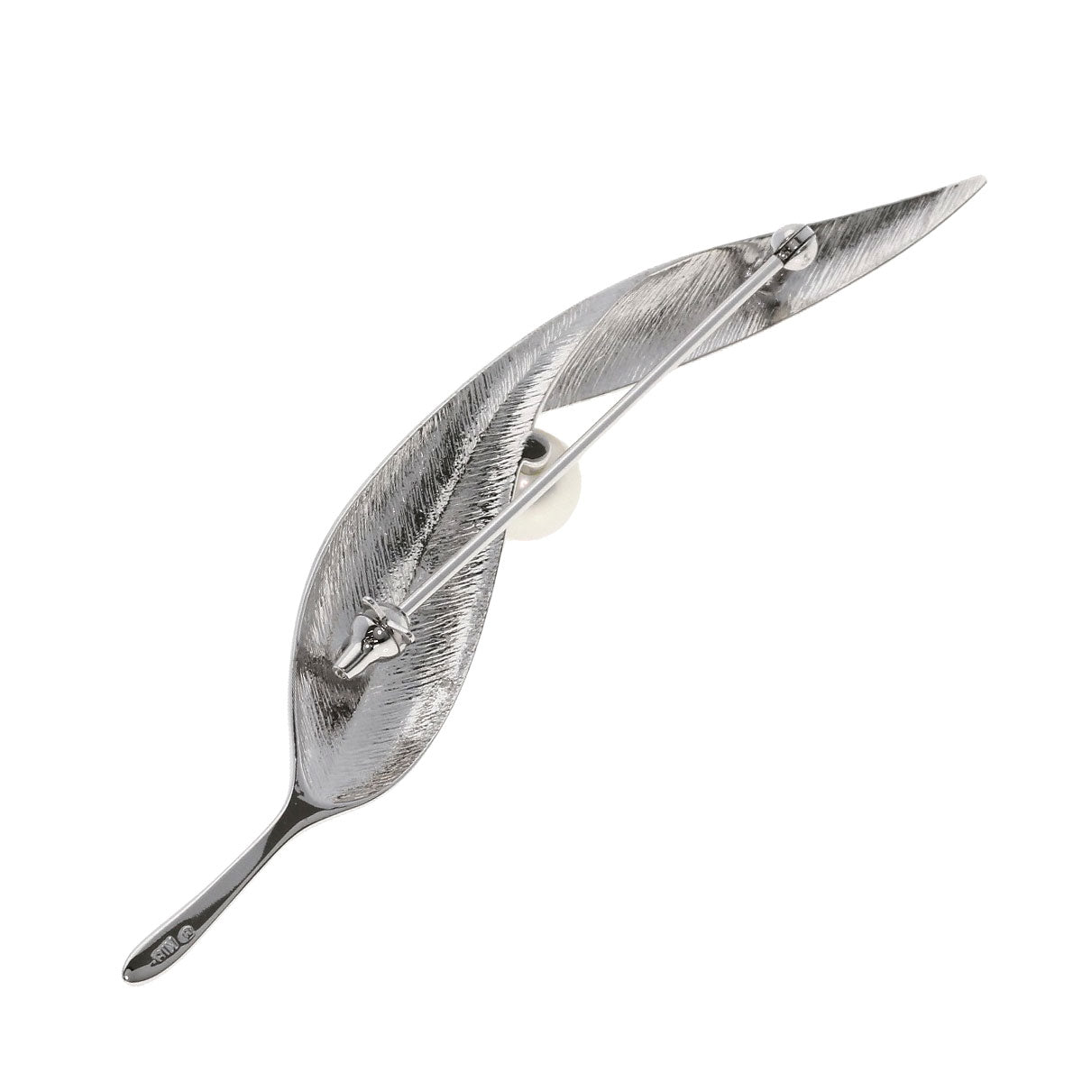 MIKIMOTO Leaf Akoya Pearl Pearl Brooch K18 White Gold Ladies [Used]