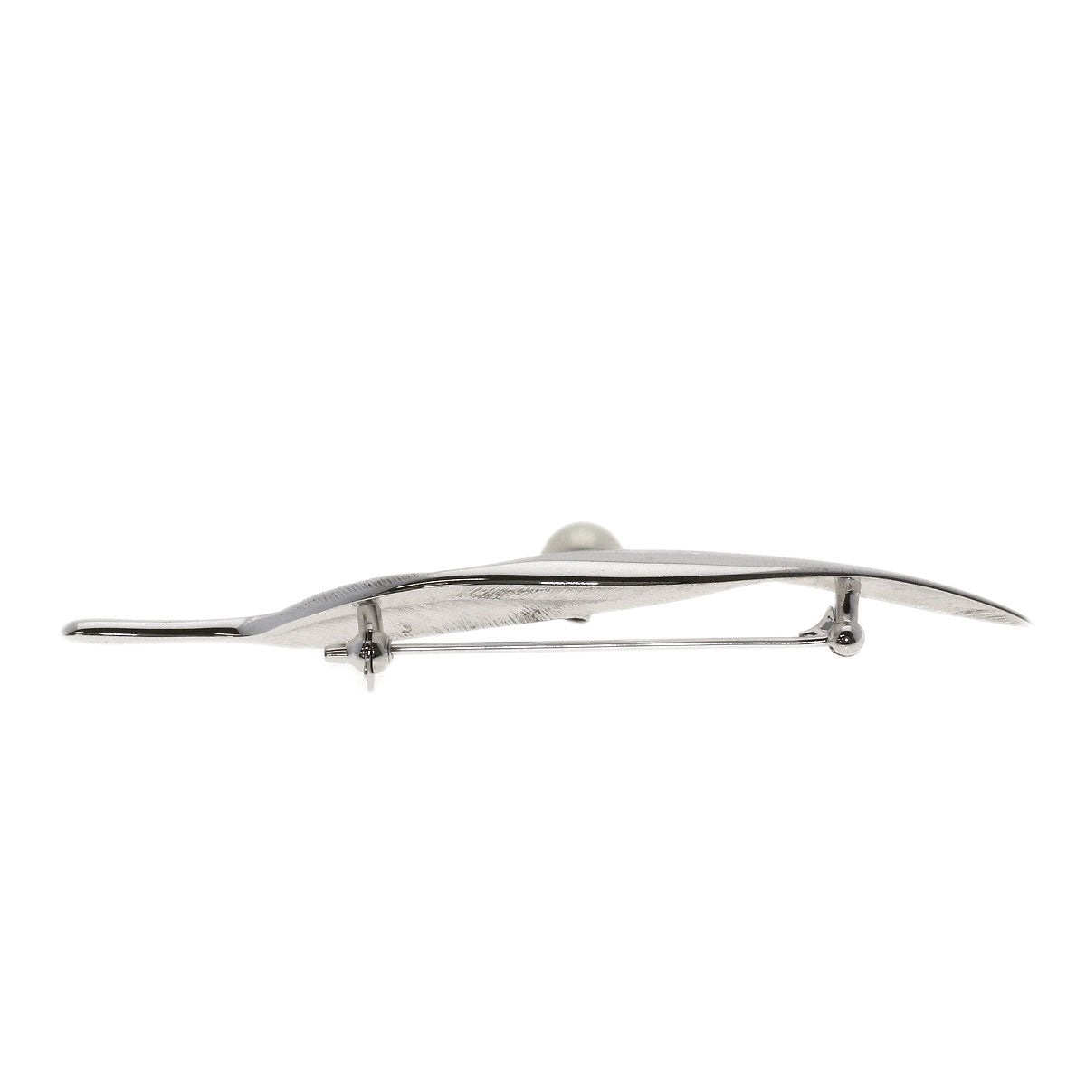 MIKIMOTO Leaf Akoya Pearl Pearl Brooch K18 White Gold Ladies [Used]