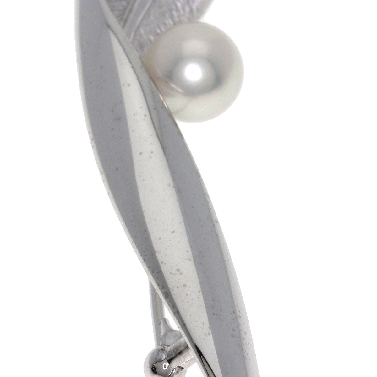 MIKIMOTO Leaf Akoya Pearl Pearl Brooch K18 White Gold Ladies [Used]