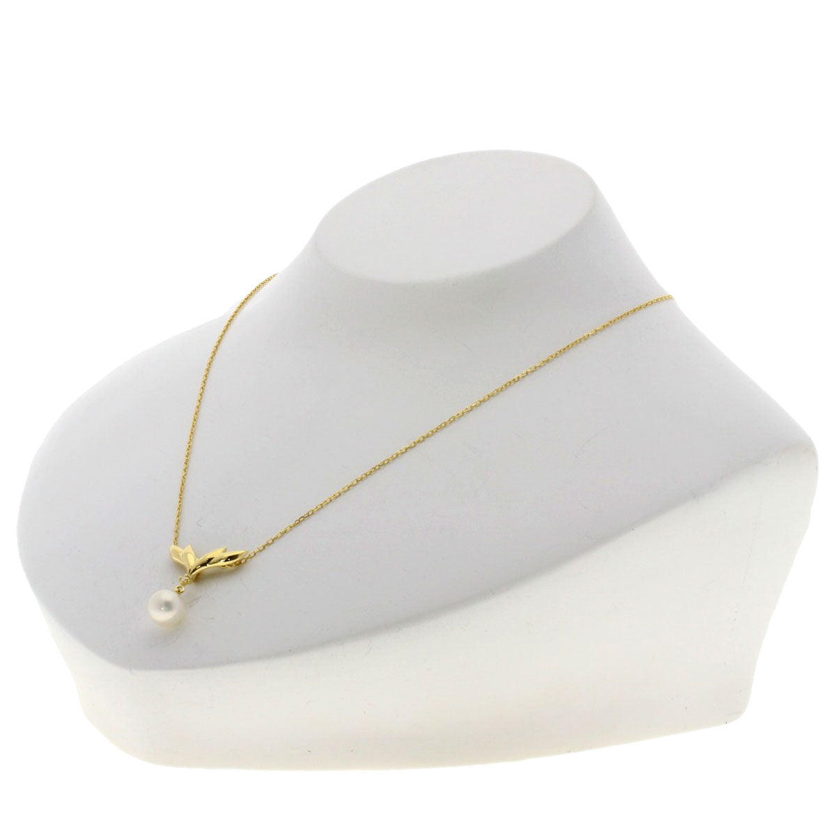 MIKIMOTO Pearl Pearl Diamond Necklace K18 Yellow Gold Ladies [Used]