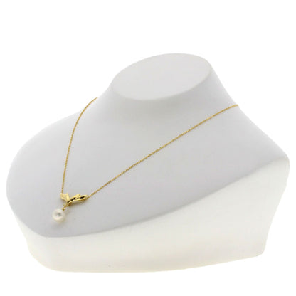 MIKIMOTO Pearl Pearl Diamond Necklace K18 Yellow Gold Ladies [Used]