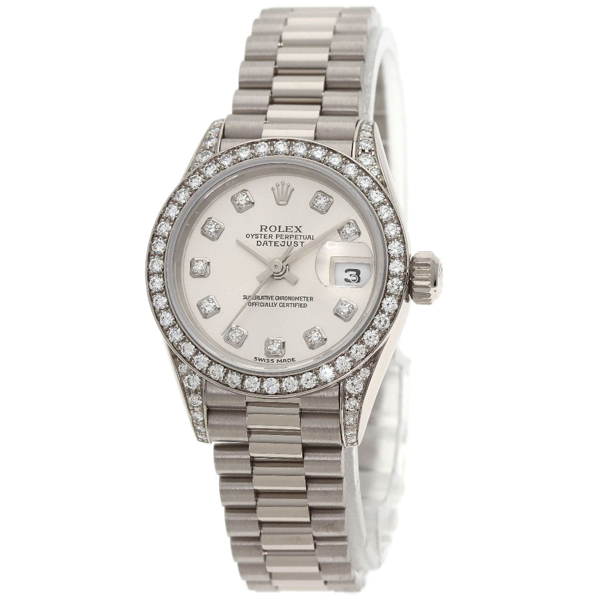 ROLEX Datejust 10P Bezel Diamond Watches 79159G K18 White Gold/K18 White Gold Ladies