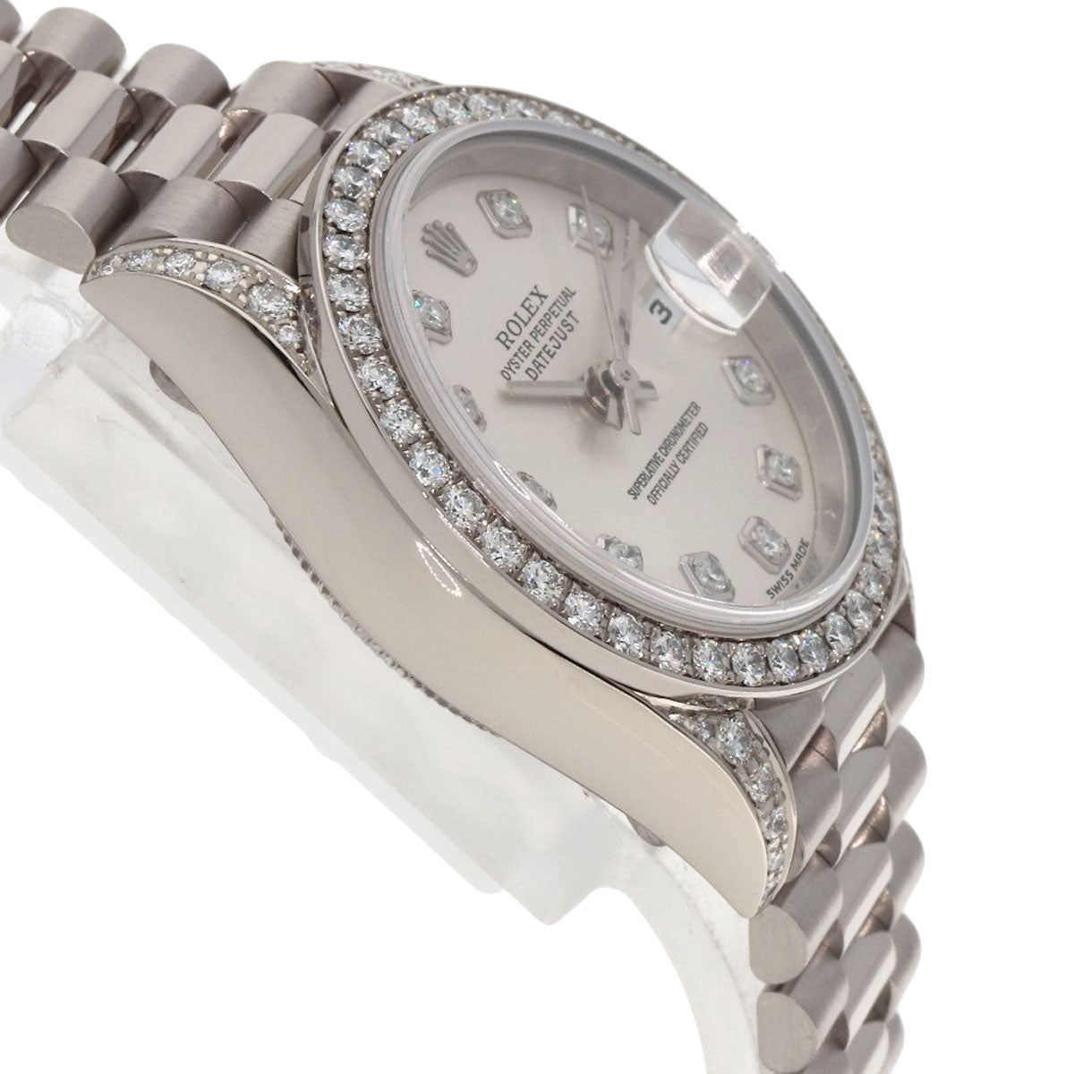 ROLEX Datejust 10P Bezel Diamond Watches 79159G K18 White Gold/K18 White Gold Ladies