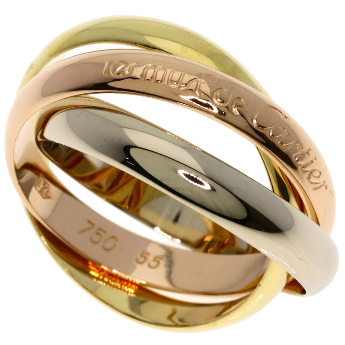 CARTIER Trinity #55 Ring K18 Yellow Gold 18K Pink GoldLadies [Used]