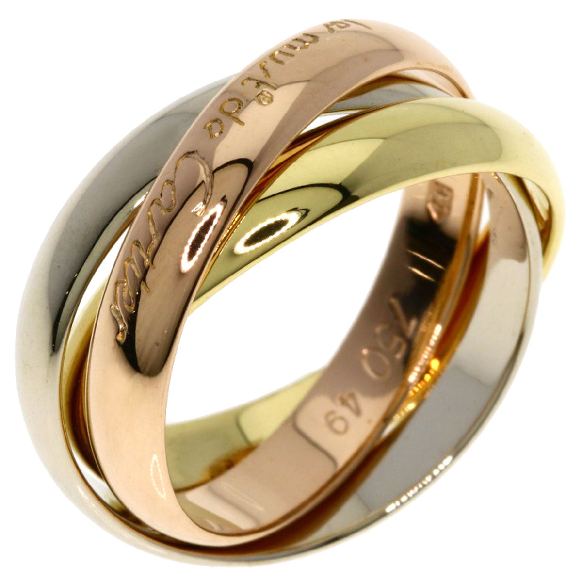 CARTIER Trinity #49 Ring K18 Yellow Gold 18K Pink GoldLadies [Used]